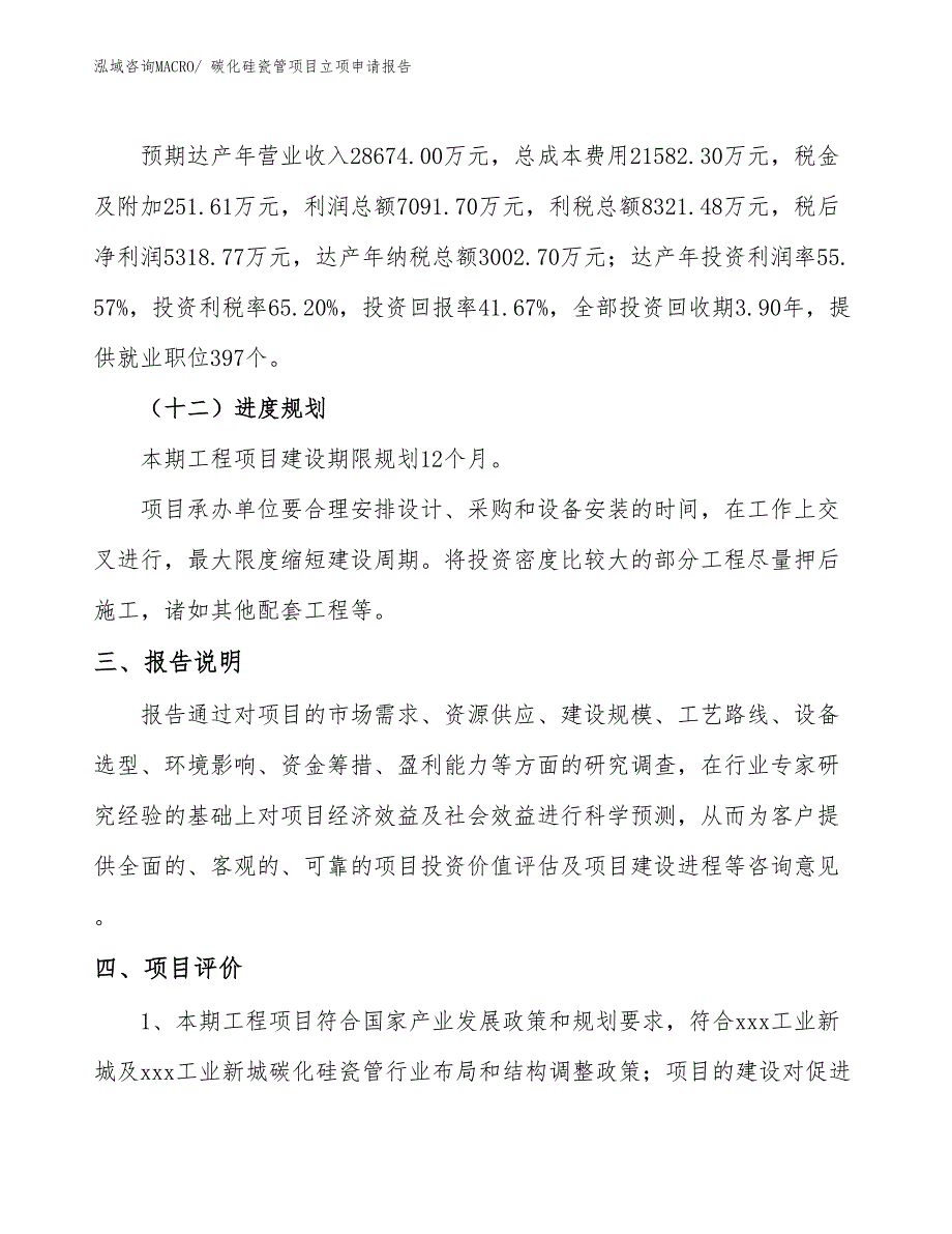 碳化硅瓷管项目立项申请报告_第4页