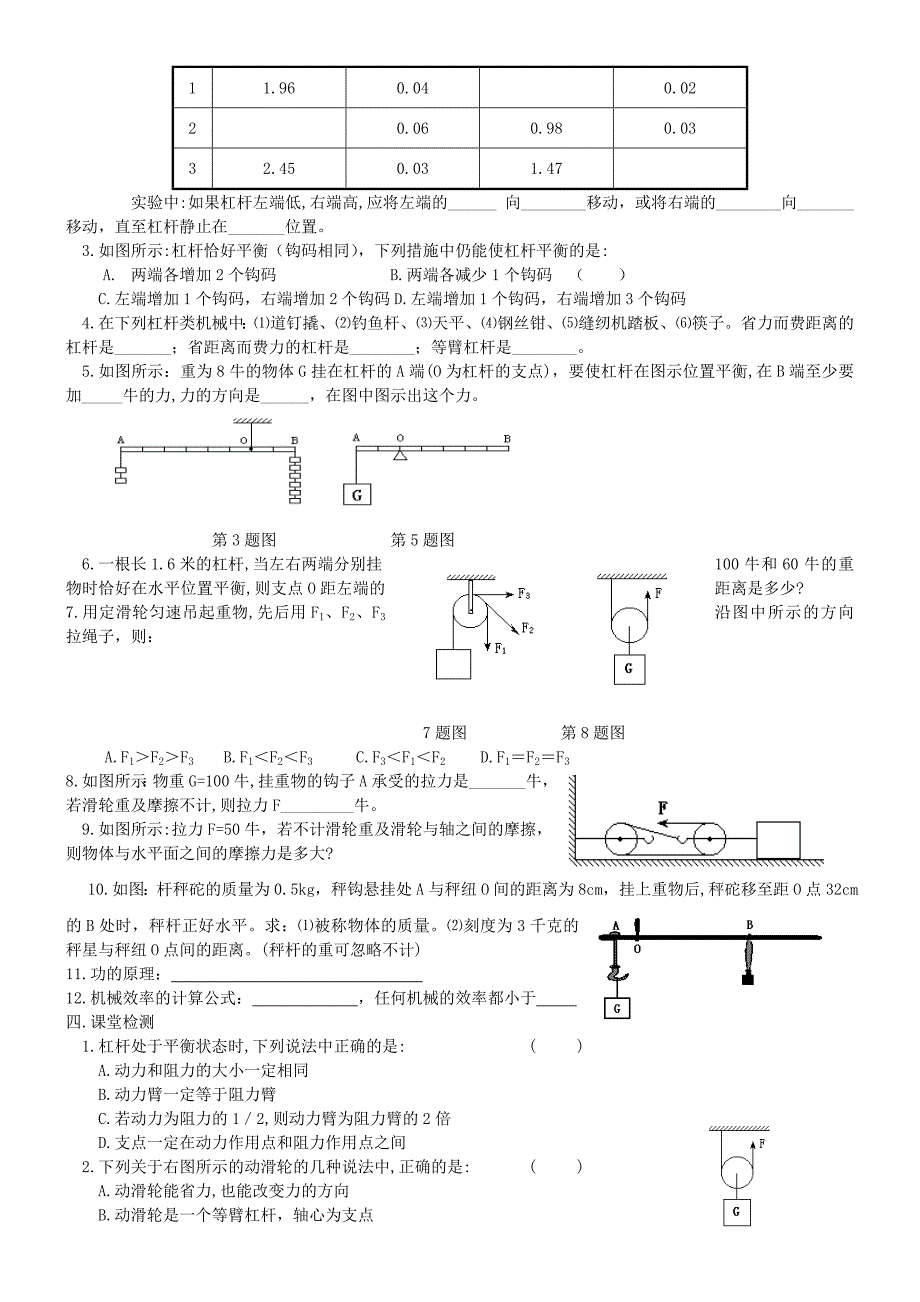 山东省文登市九年级物理《机械效率复习》学案.doc_第2页