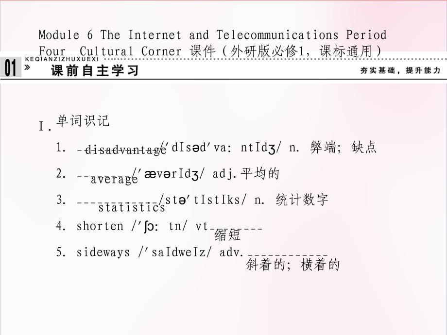 高中英语  Module 6 The Internet and Telecommunications Period Four　Cultural Corner 课件（外研版必修1，课标通用）_第3页