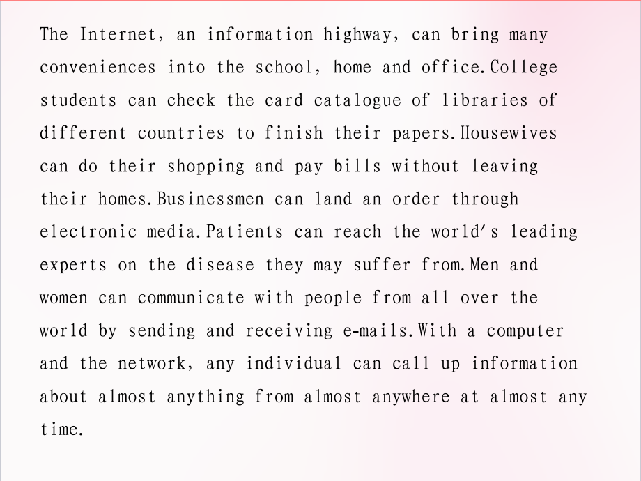 高中英语  Module 6 The Internet and Telecommunications Period One Introduction，Reading and Vocabulary 课件（外研版必修1，课标通用）_第4页