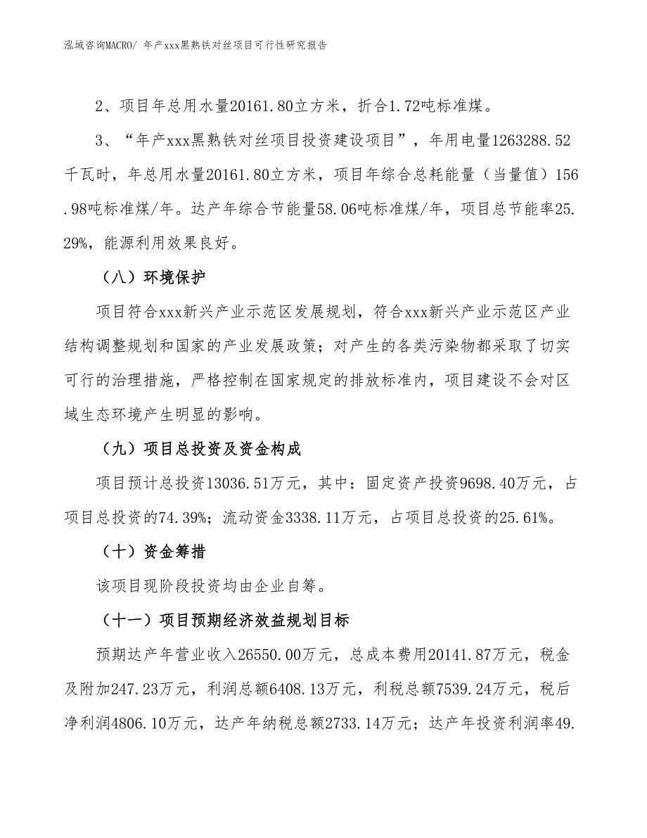 年产xxx黑熟铁对丝项目可行性研究报告_第5页