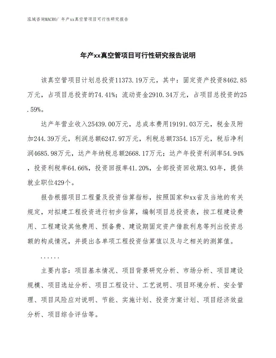 年产xx真空管项目可行性研究报告_第2页