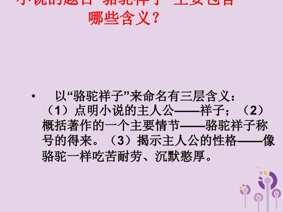 深圳市中考语文《骆驼祥子》复习课件_第3页