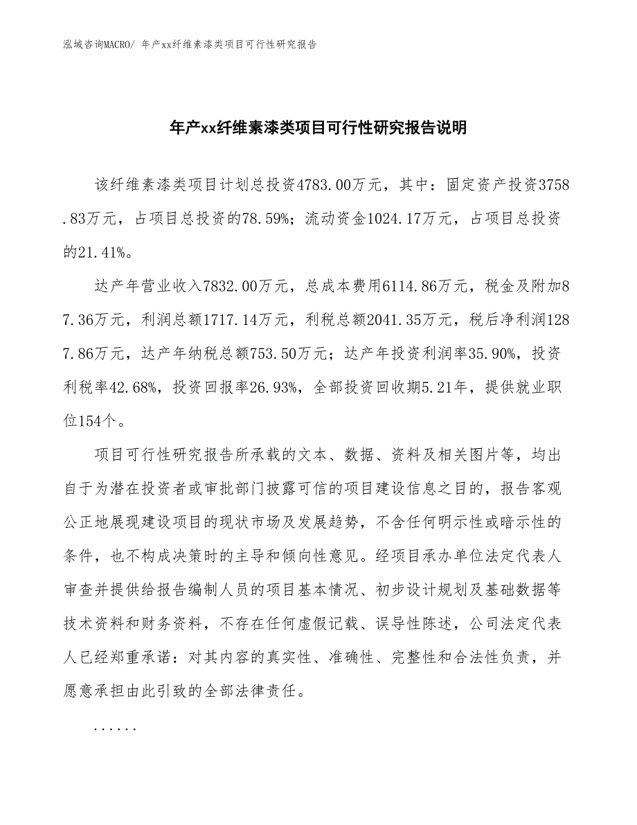 年产xx纤维素漆类项目可行性研究报告_第2页