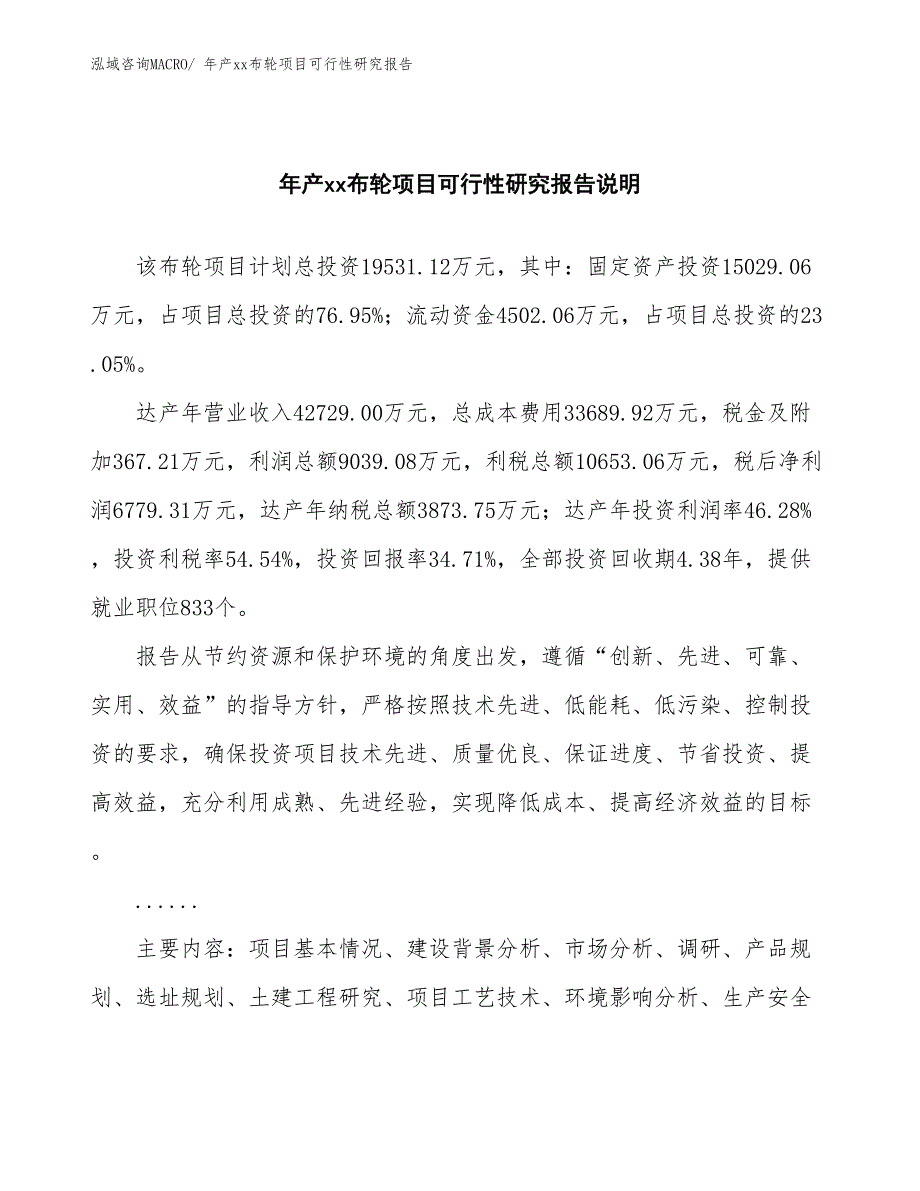 年产xx布轮项目可行性研究报告_第2页