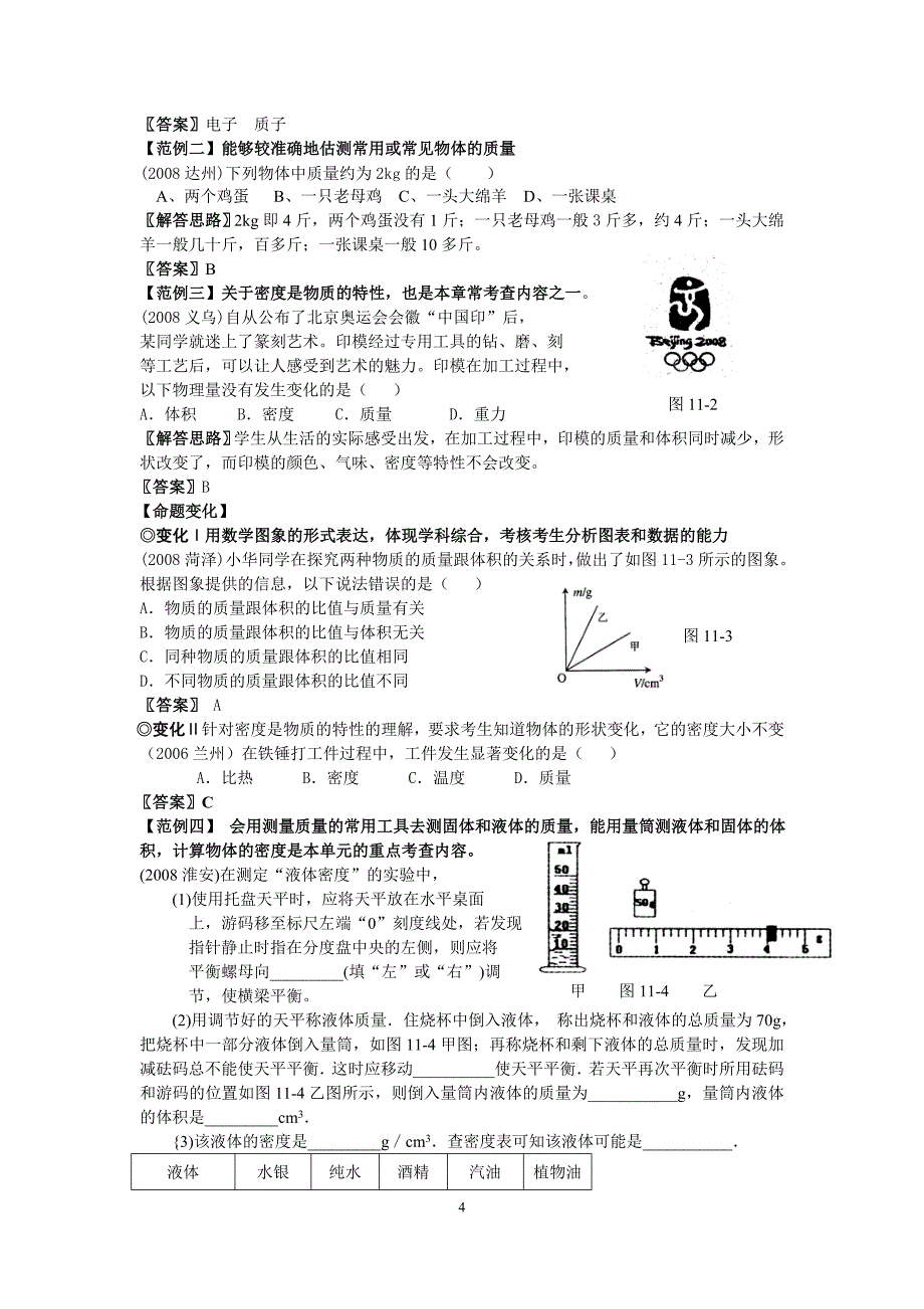 物理中考攻略——专题11多彩的物质世界_第4页