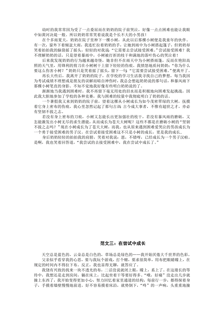 《在尝试中成长》命题作文优秀作品六百字.doc_第2页