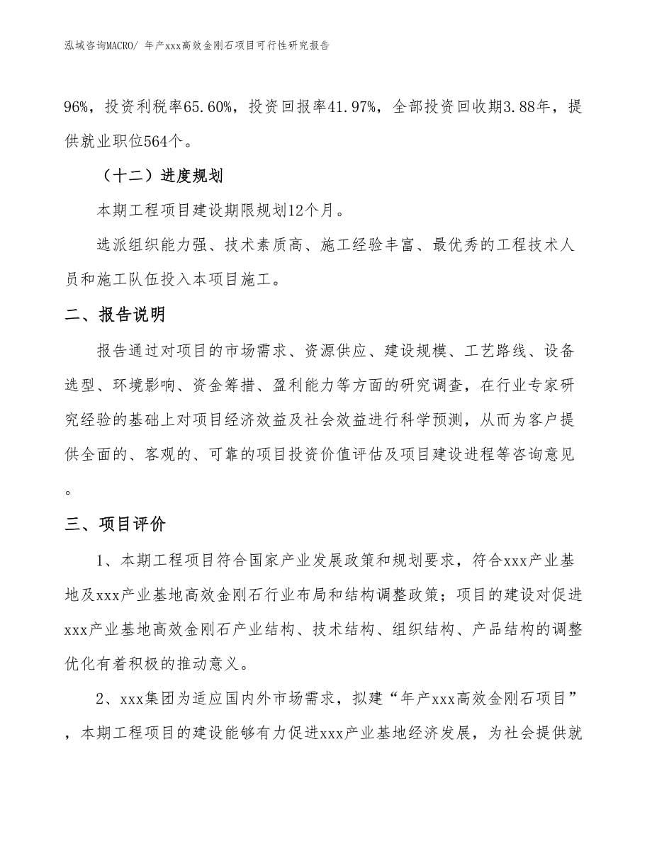 年产xxx高效金刚石项目可行性研究报告_第5页