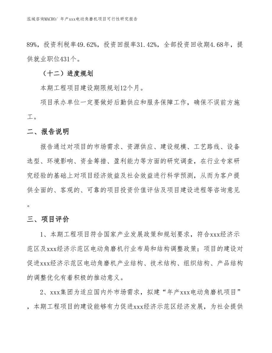 年产xxx电动角磨机项目可行性研究报告_第5页