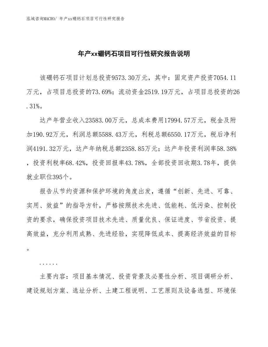 年产xx硼钙石项目可行性研究报告_第2页