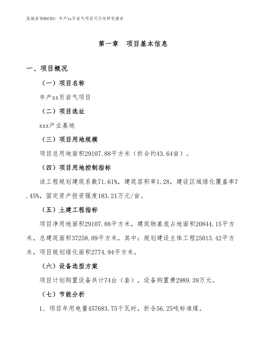 年产xx页岩气项目可行性研究报告_第4页