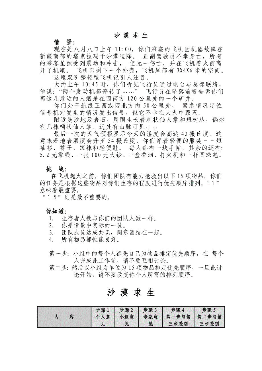 [心理游戏]沟通游戏沙漠求生_第1页