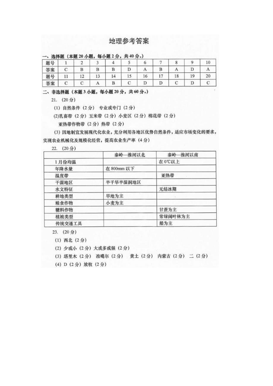 安徽省桐城市2012年八年级学业水平考试_第5页