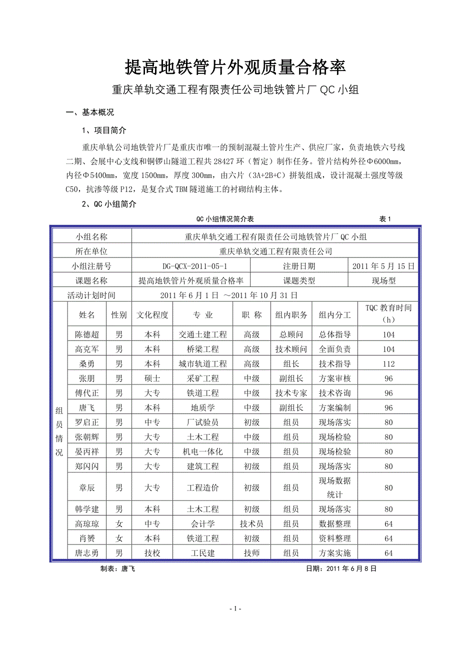 地铁管片qc成果(全国汇编版)2012.4.12终版_第1页