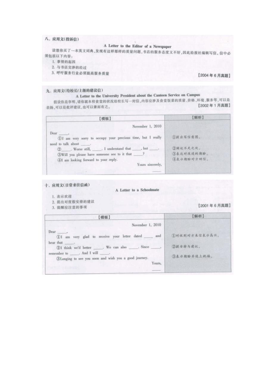 2012年6月英语六级作文经典写作模板与句型_第4页