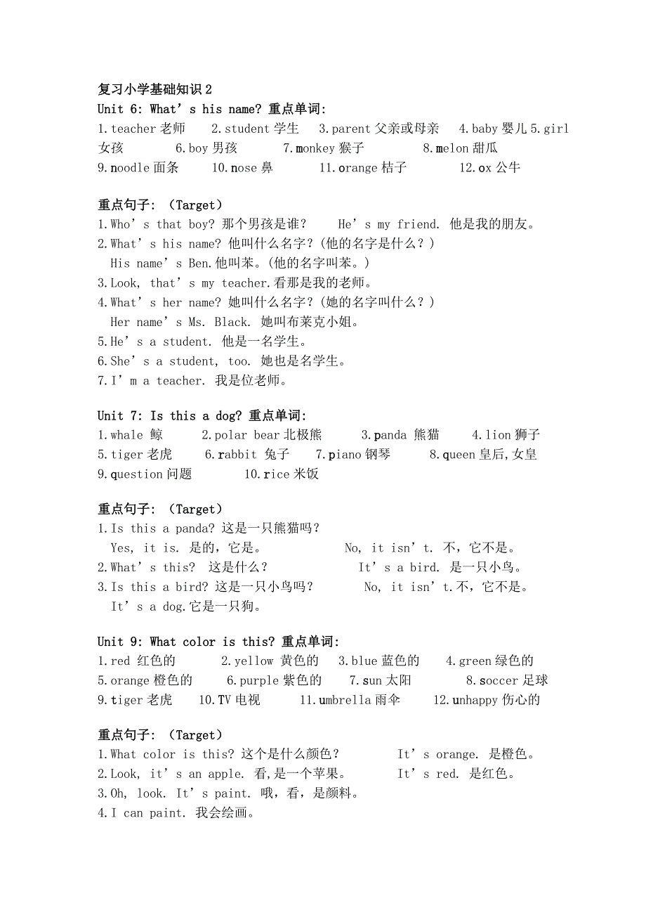 复习小学英语基础知识2_第1页