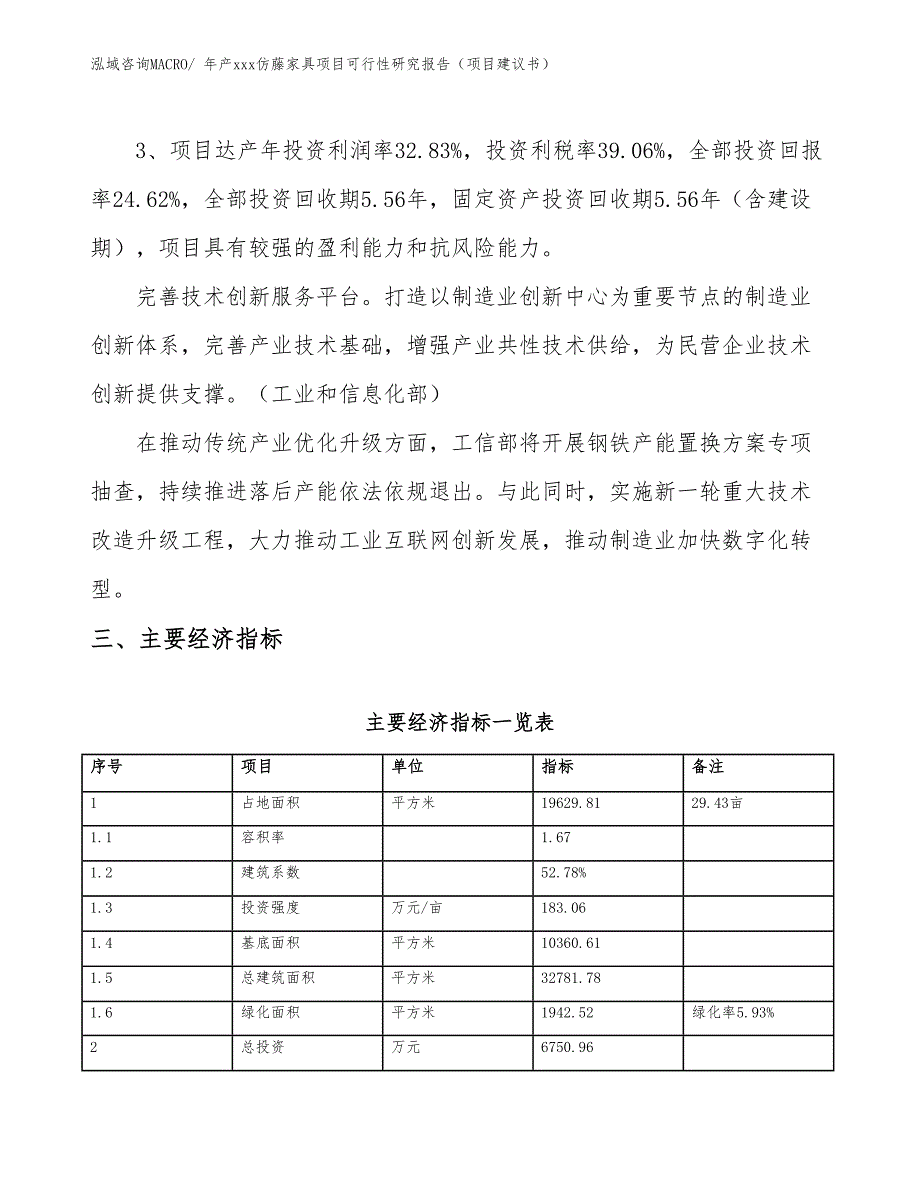 年产xxx仿藤家具项目可行性研究报告（项目建议书）_第4页