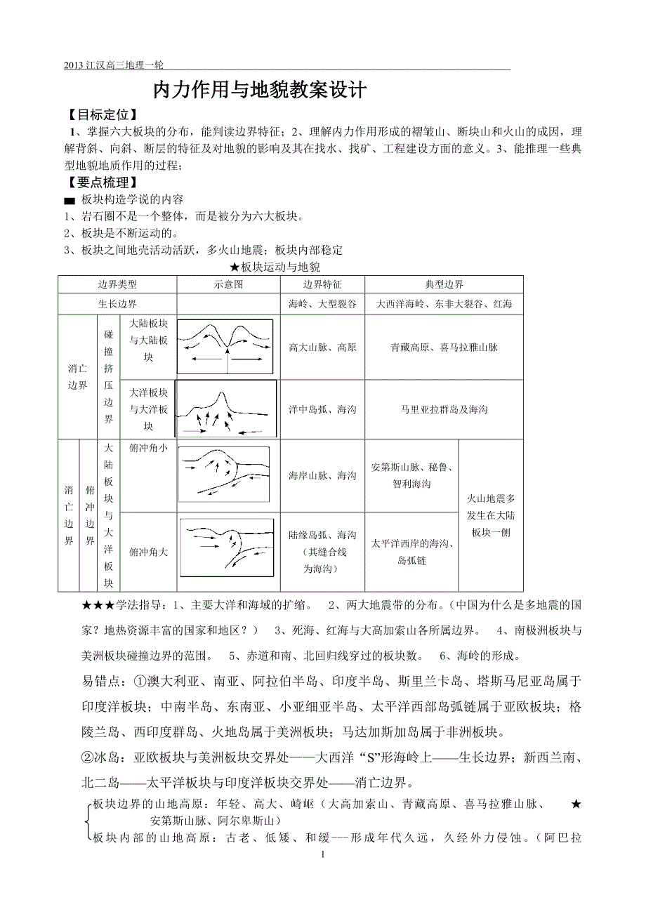 地质作用与地貌教案设计_第1页