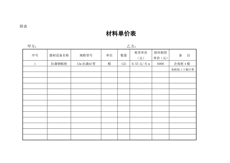 高淳钢板桩租赁合同(东环劳务公司)_第3页