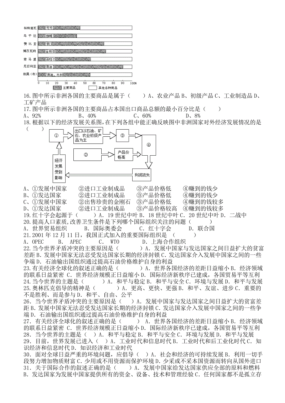 世界的发展差异试题_第2页