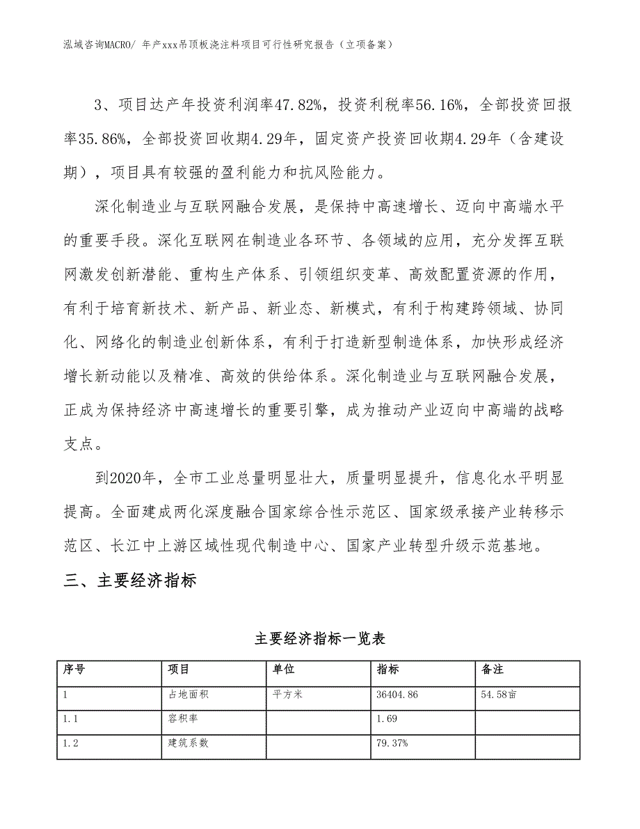 年产xxx吊顶板浇注料项目可行性研究报告（立项备案）_第4页