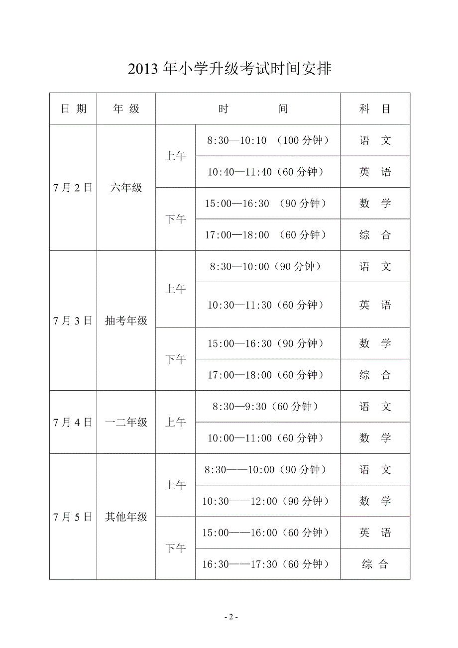 2013年升级考试试场编排等_第2页