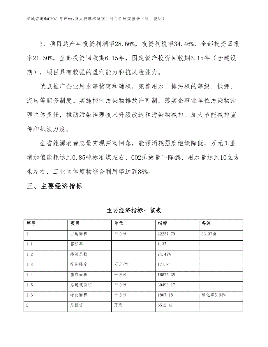 年产xxx防火玻璃棉毡项目可行性研究报告（项目说明）_第4页