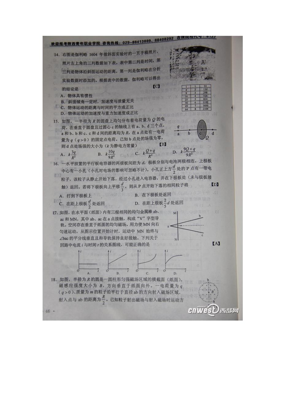 2013陕西省高考(理综)试题及答案_第3页