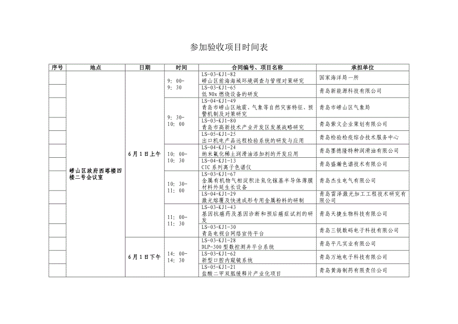 参加验收项目时间表_第1页