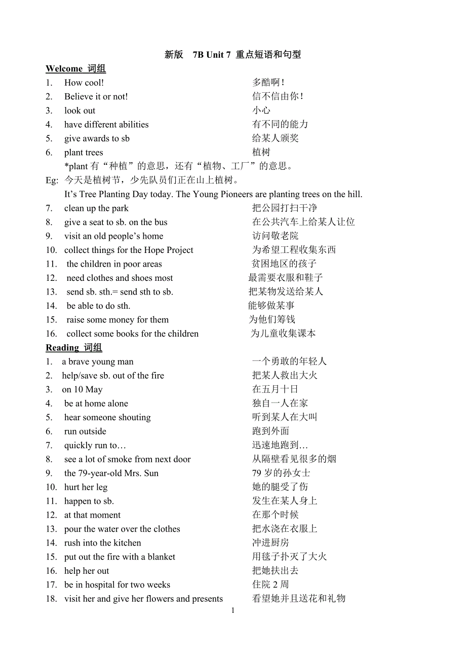 牛津英语新版7b7词组_第1页