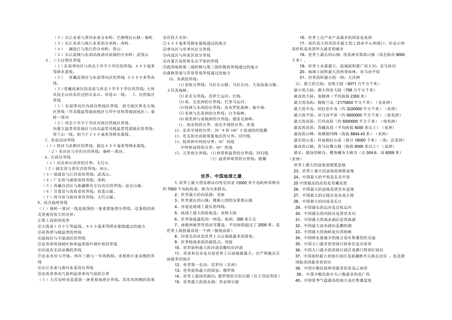中考地理识记汇编_第3页