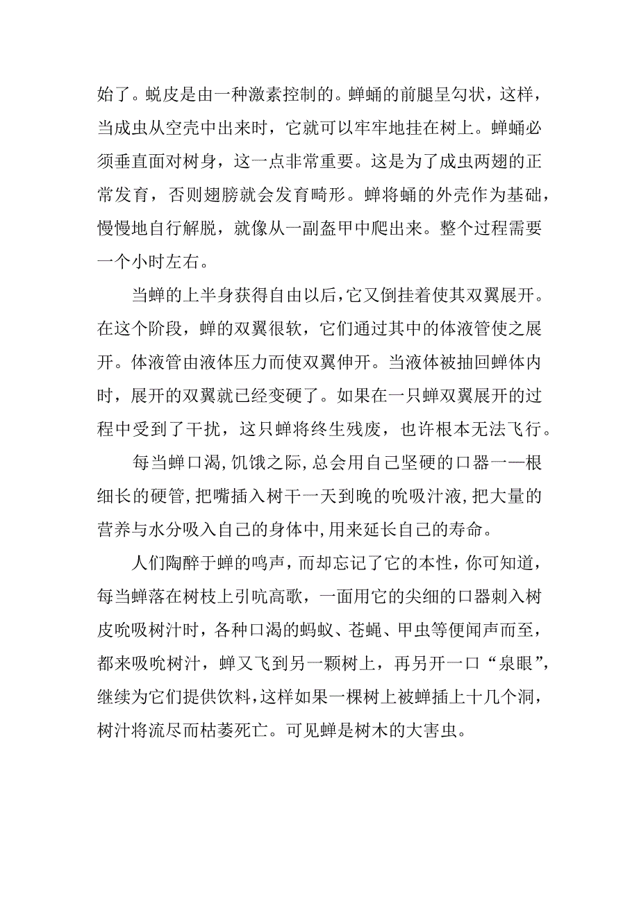 蝉的研究报告小学作文600字.doc_第2页