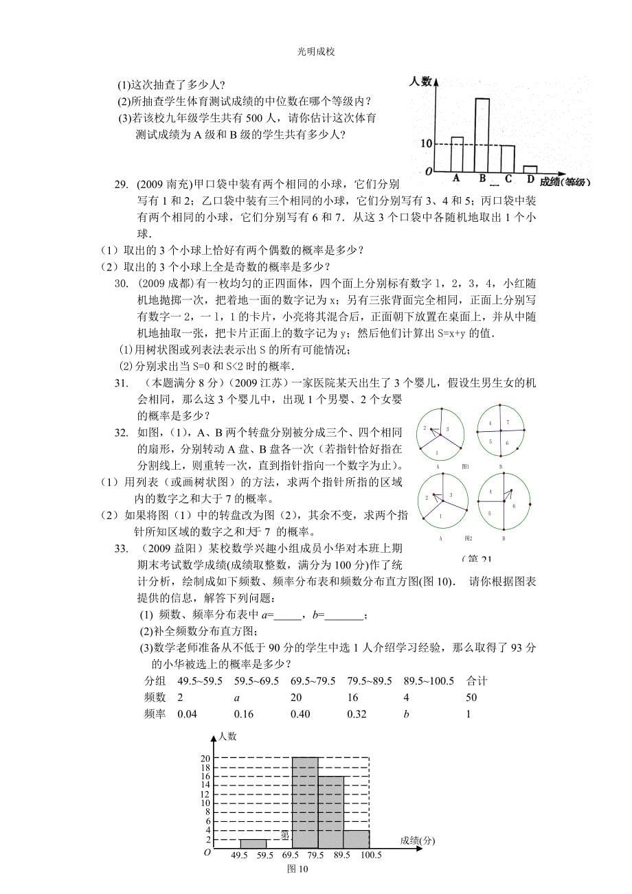 数学中考试题整合之概率_第5页