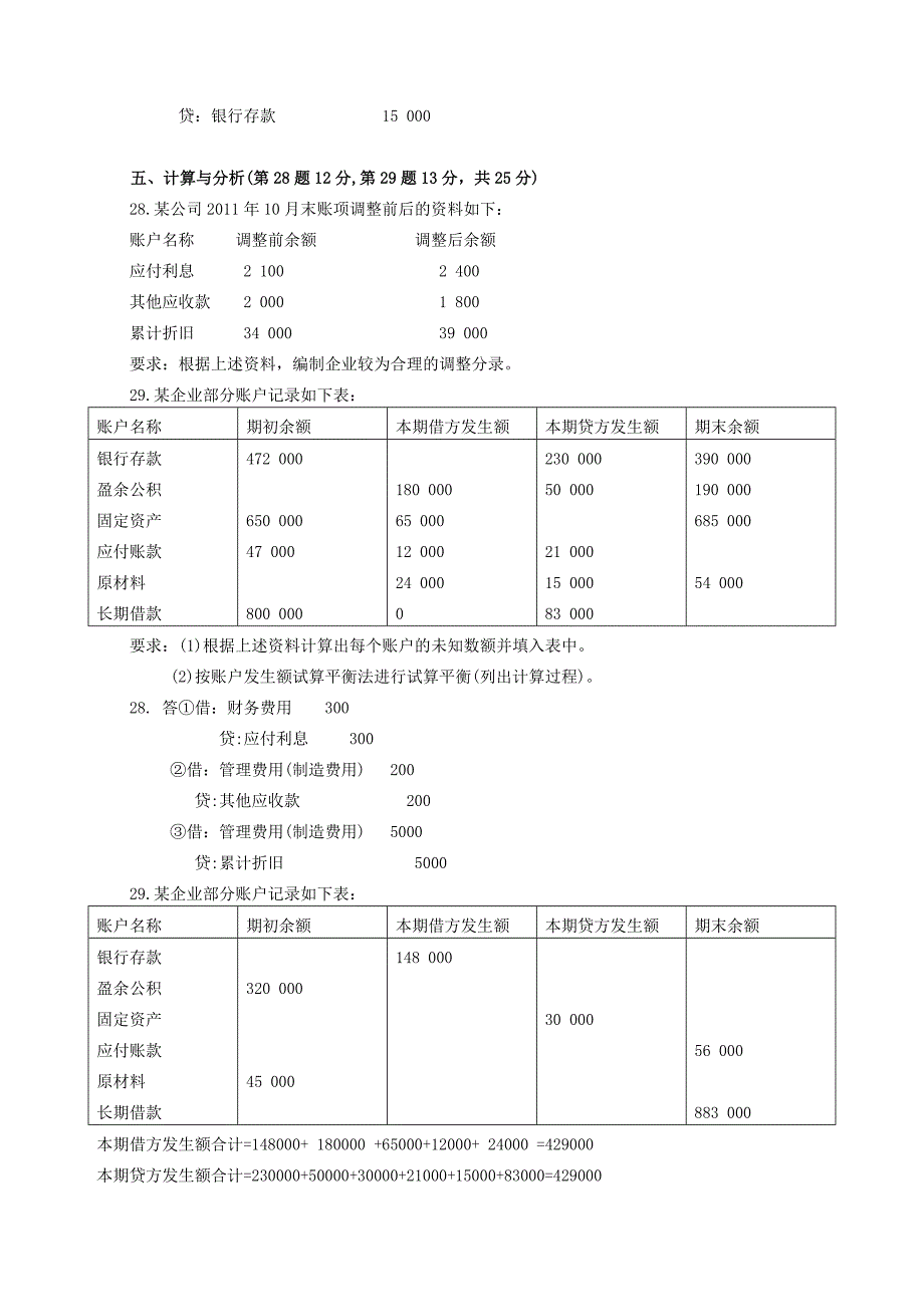 2012年7月《基础会计》试题及答案_第4页