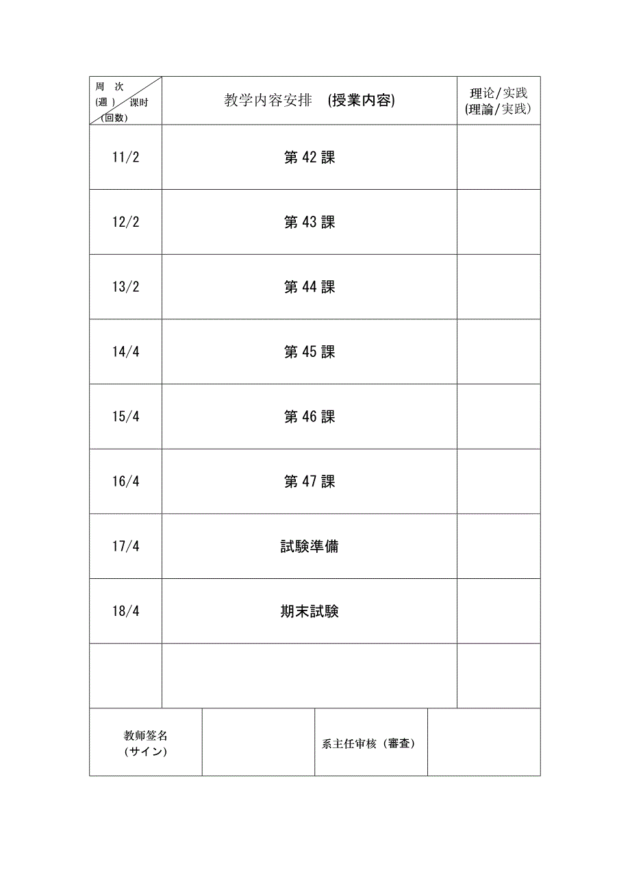 授课计划(08自考班日语听说)_第4页