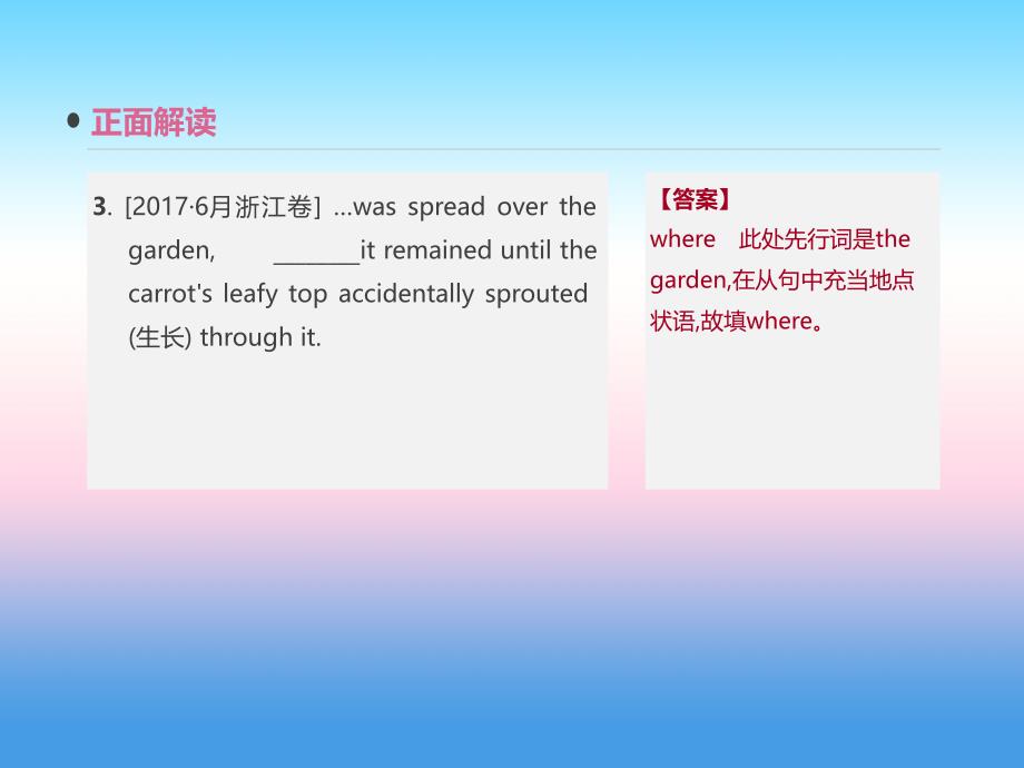 2019年高考英语人教版一线一轮复习课件：语法专题 专题9　正反解读定语从句 _第4页