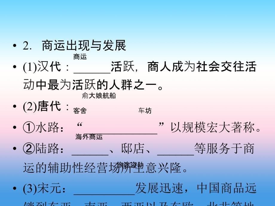 2018年历史同步优化指导（人民版必修2）课件：专题1.3 古代中国的商业经济 _第5页