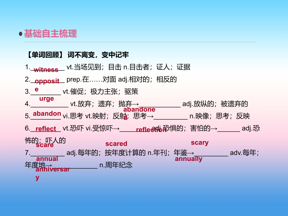 2019年高考英语人教版一线一轮复习课件：选修7 unit 3　under the sea _第3页