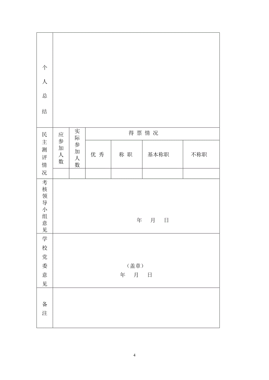 咸宁学院2011年度处级干部考核实施_第4页