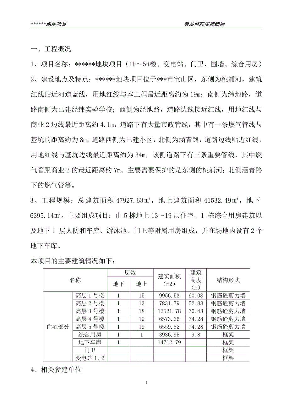 地块项目（1#～5#楼、变电站、门卫、围墙、综合用房）旁站监理实施细则_第2页