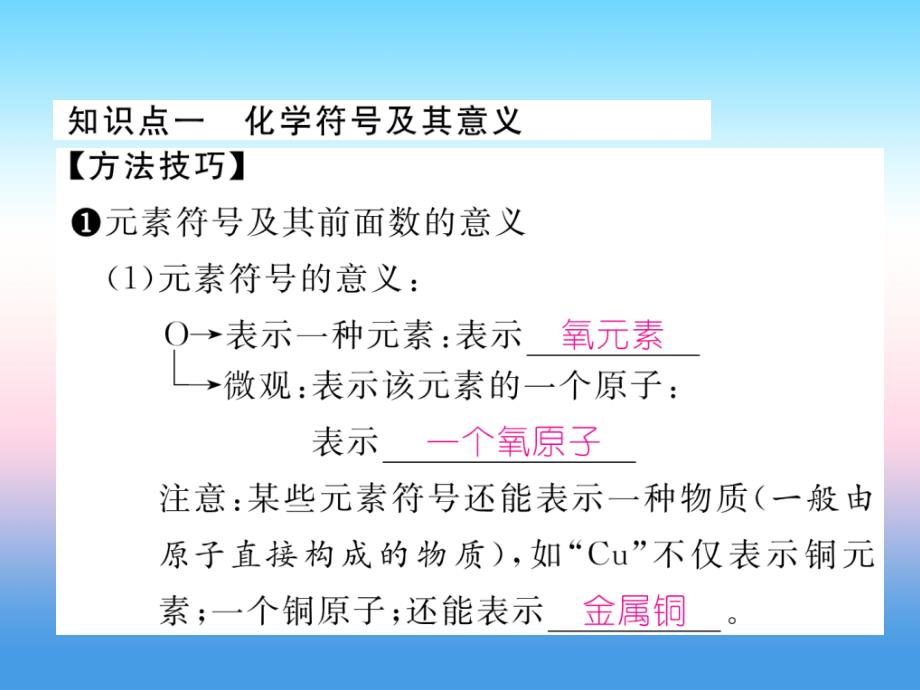 江西专版2018-2019学年九年级化学新人教版上册习题课件：小专题1化学用语_第2页