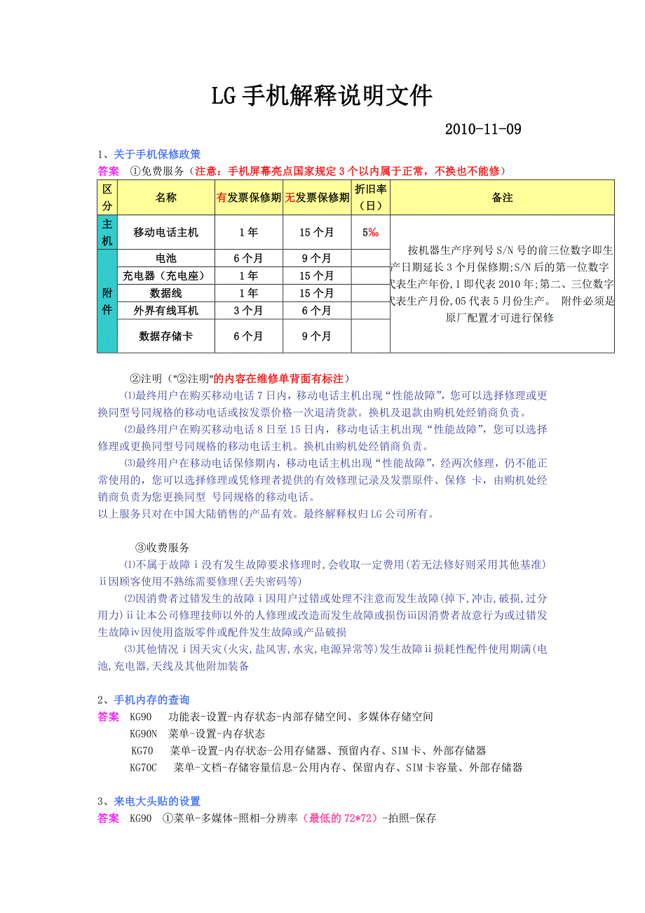 lg手机使用疑难问题指导说明_第1页