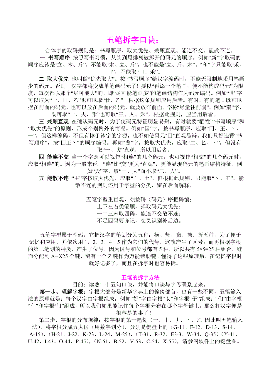 五笔拆字方法及原理_第1页