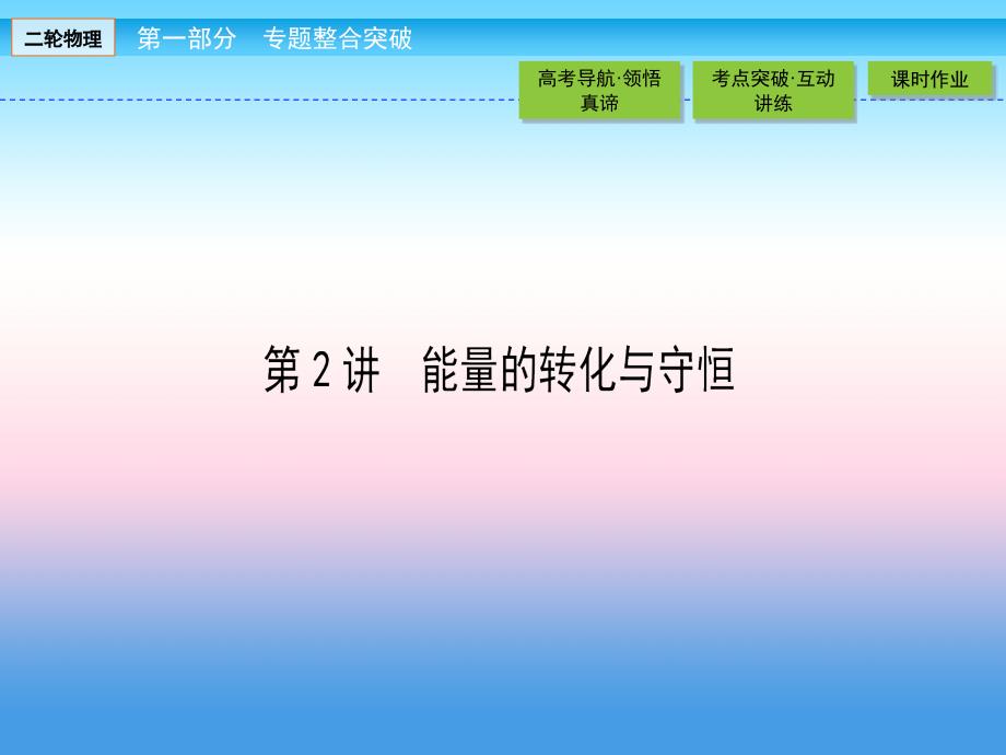 2018届高三物理二轮复习课件：专题二 动量与能量2.2 _第2页