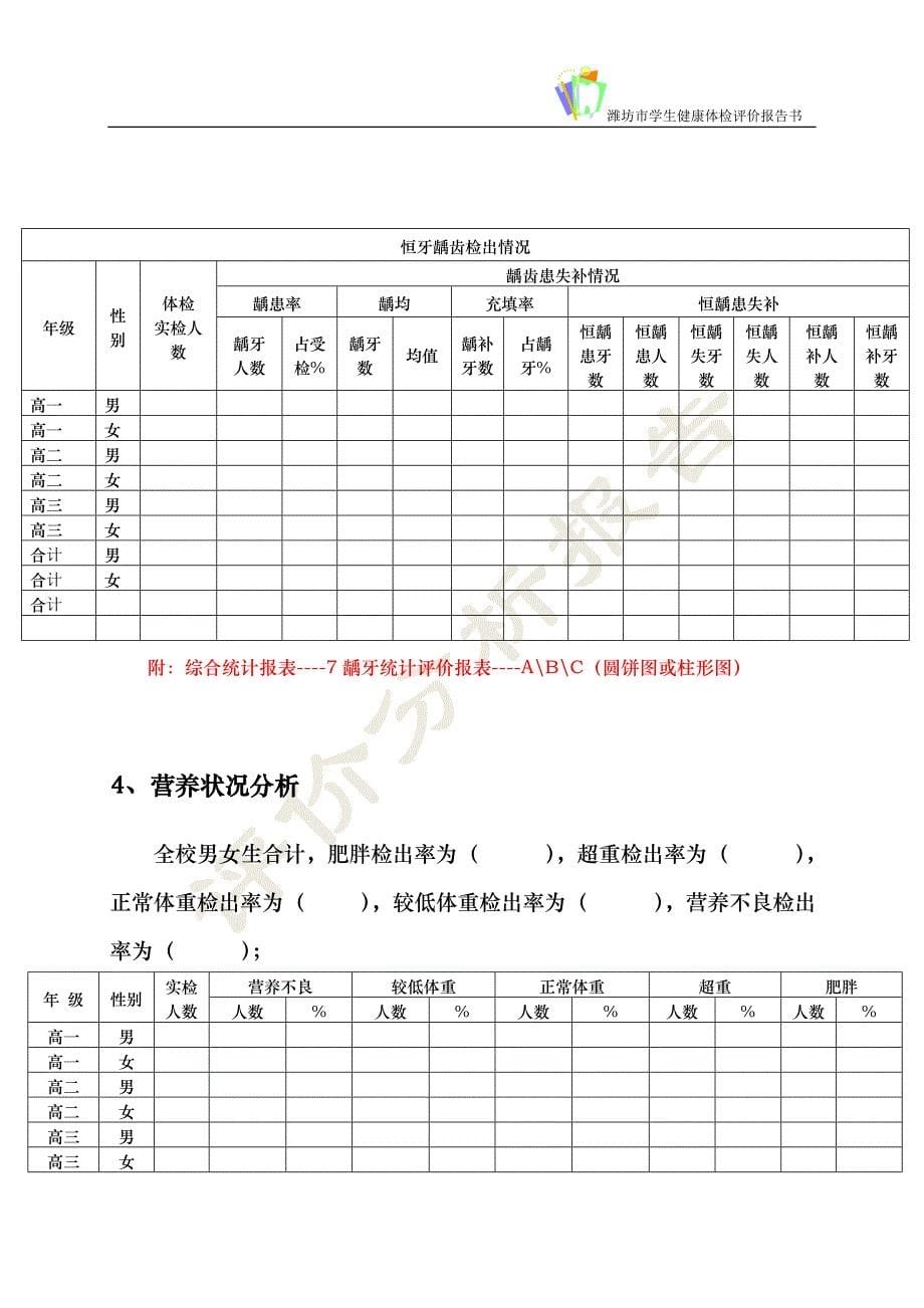 学生健康体检评价分析报告样书_第5页