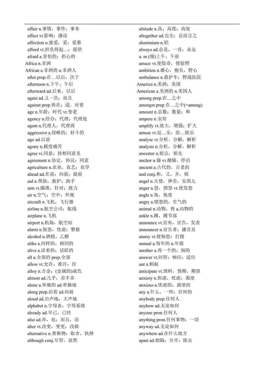 2011年大学英语四级考试大纲词汇_第2页