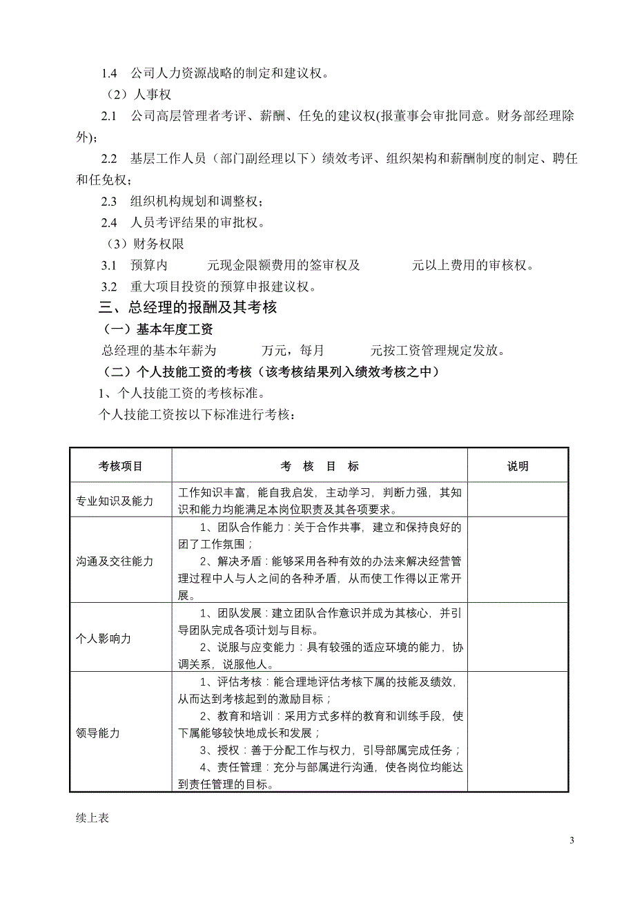 总经理职责及考核方案_第3页