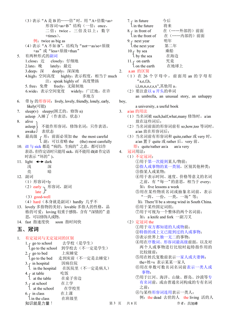 英语初中复习笔记(简约版)_第3页