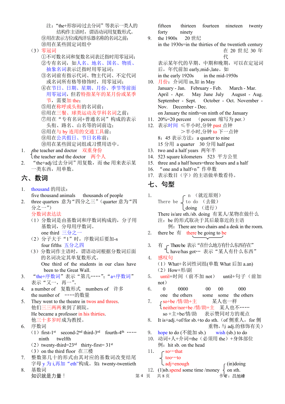 英语初中复习笔记(简约版)_第4页