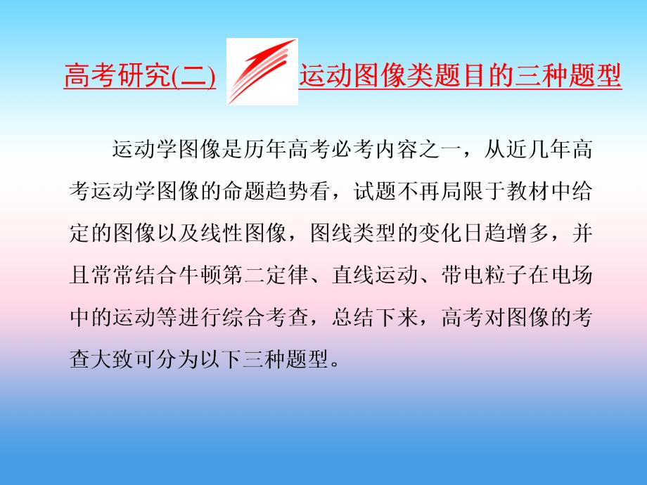 2018届高三物理二轮复习课件：直线运动 高考研究（二）动动图像类题目的三种题型 _第1页